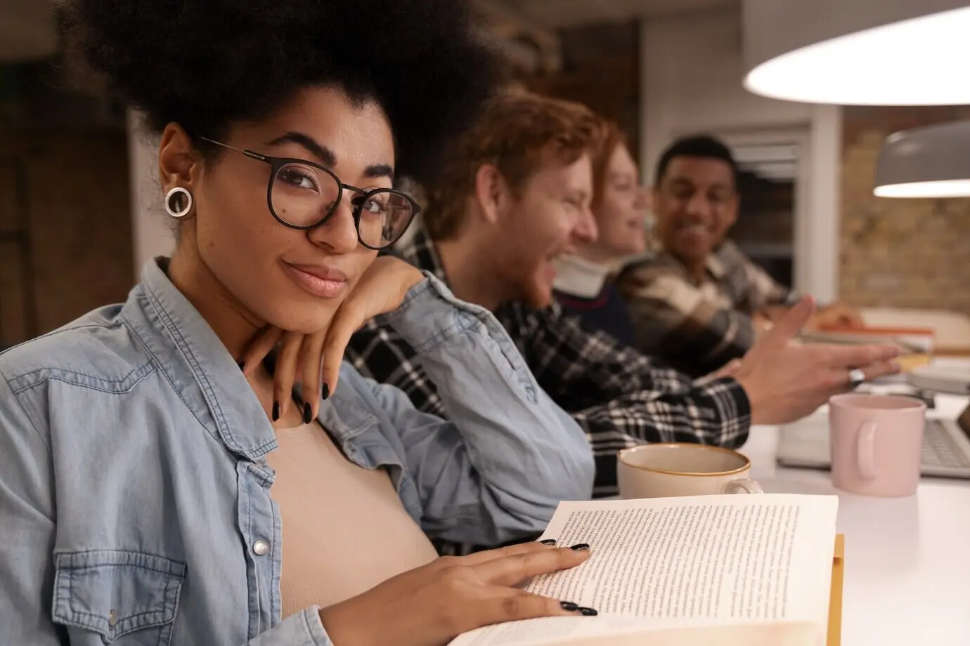 Scène authentique d'un club de lecture